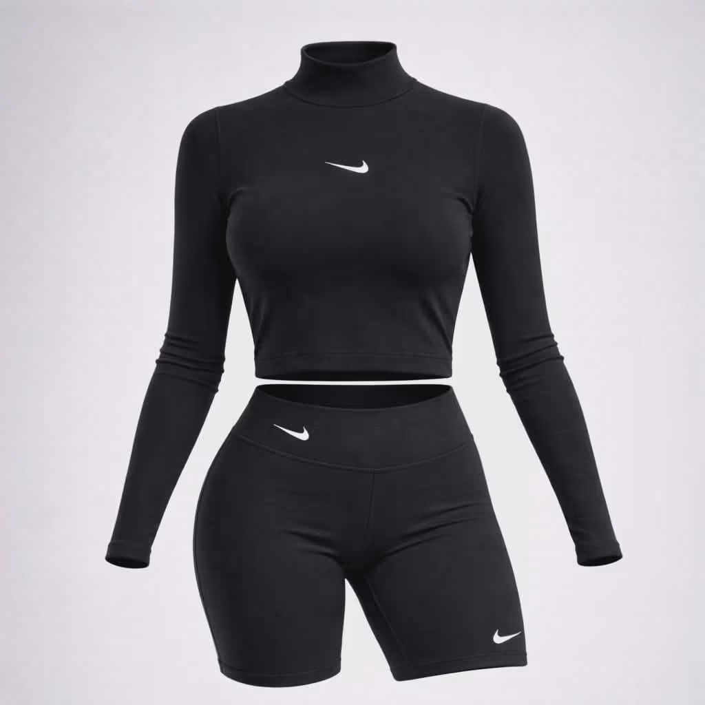 Conjunto Deportivo Buzo + Biker — Negro